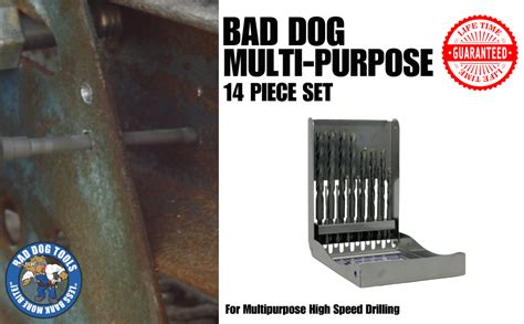 Bad Dog Bits unique tip design creates a filing action to burrow through hard materials like tempered and high-speed steel and still drill soft materials like aluminum and PVC. . Bad dog drill bits amazon